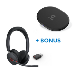 BONUS BLACK COMSOL QI CHARGER W/YEALINK (WH68) MS WIRELESS HYBRID HEADSET, WDD60 DONGLE