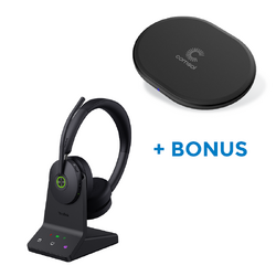 BONUS BLACK COMSOL QI CHARGER W/YEALINK( WH68) UC WIRELESS STEREO HEADSET, BASE STATION