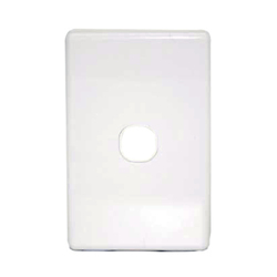 Single port wall plate white, accepts Clipsal (C2000 series stlye jack)