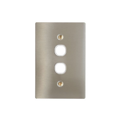 2 Gang Stainless Steel Wall Plate Clipsal Style Jacks