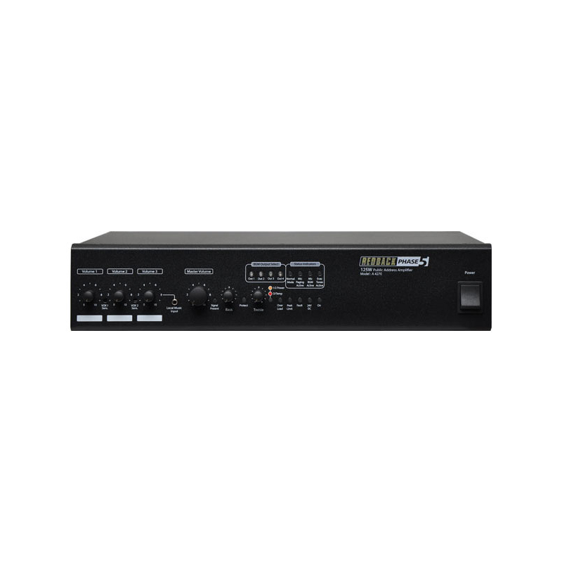 Public Address (PA) Mixer Amplifier 125W 100V 4 Zone