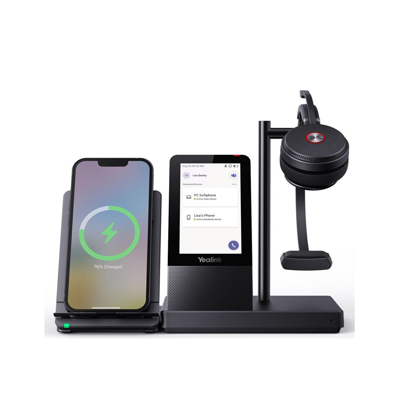 YEALINK DECT WIRELESS (WH66) MS MONO HEADSET , 4" TOUCH SCREEN BASE , SPEAKERPHONE