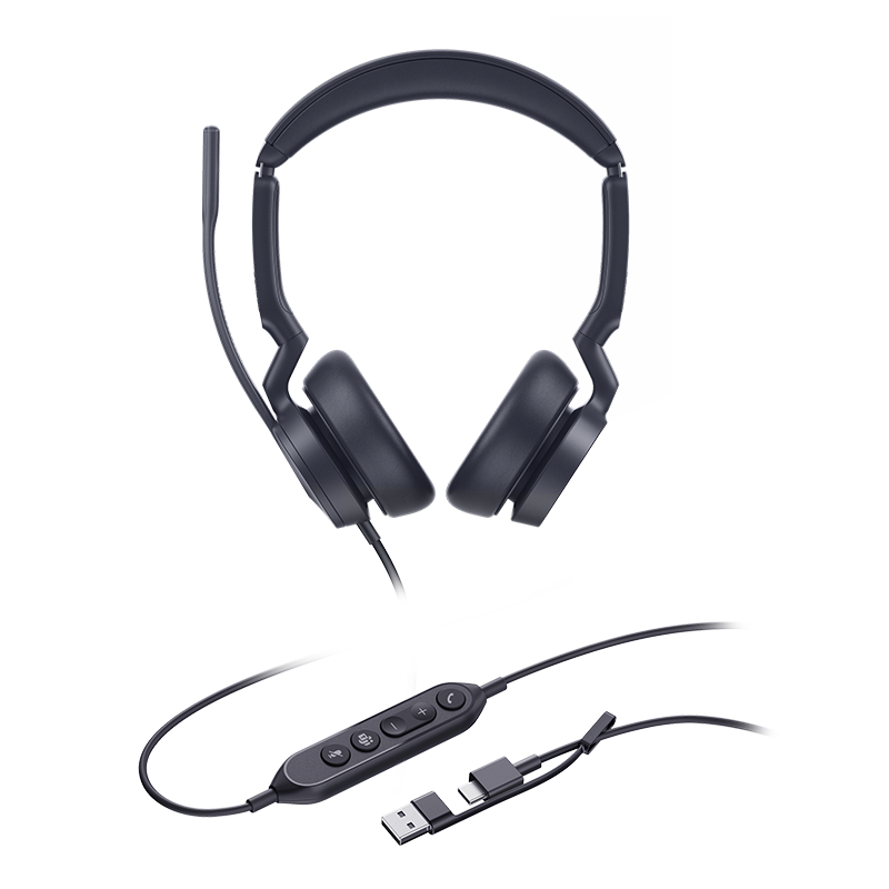 YEALINK WIRED (UH46) MS STEREOHEADSET,NOISE CANCELLING MIC, USB C NATIVE, C TO A ADAPTER