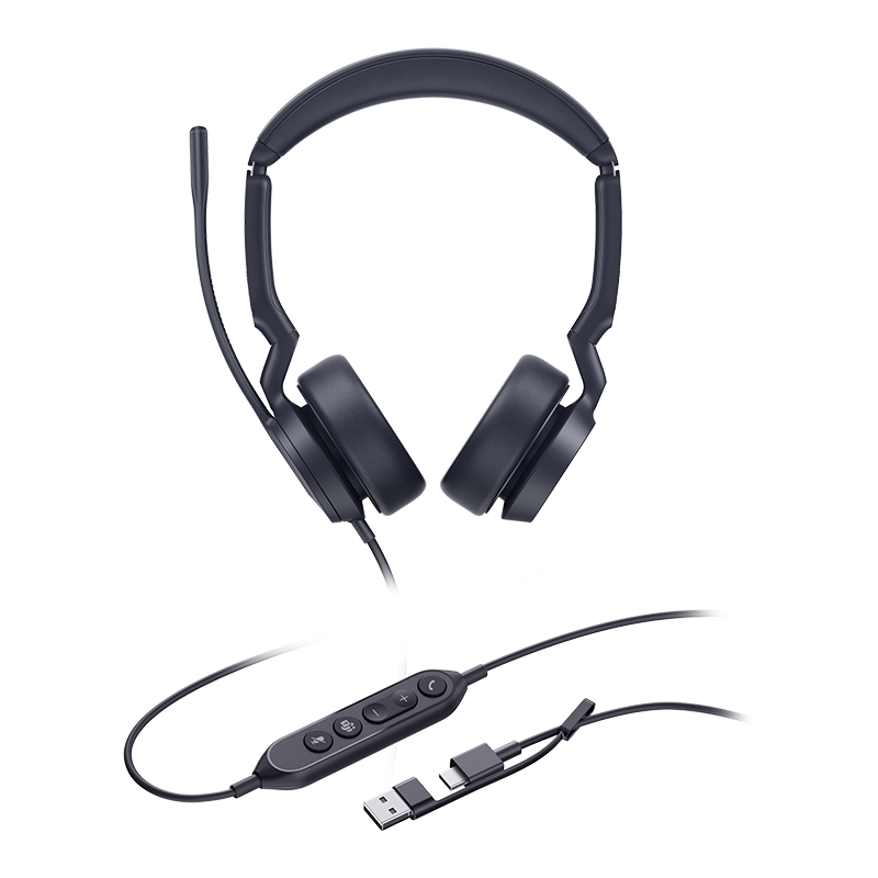 YEALINK WIRED (UH44) MS STEREOHEADSET,NOISE CANCELLING MIC, USB C NATIVE, C TO A ADAPTER