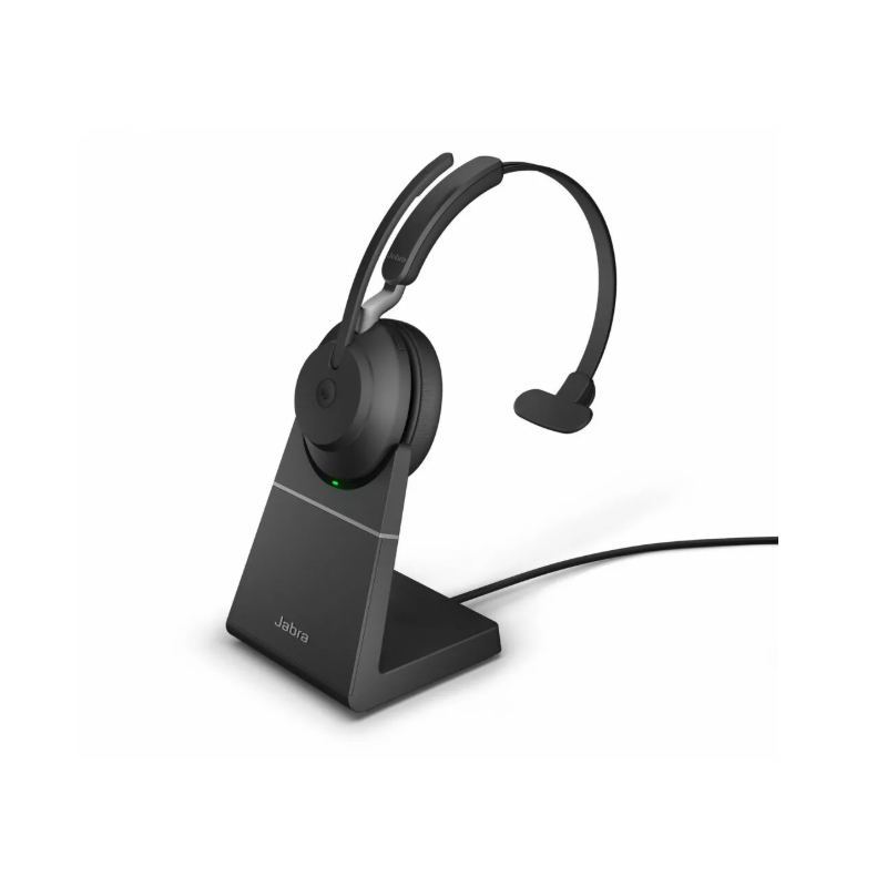 Jabra Wireless Evolve2 55 UC Mono Bluetooth ANC Headset W/Charging Stand, Link380A, USB-A