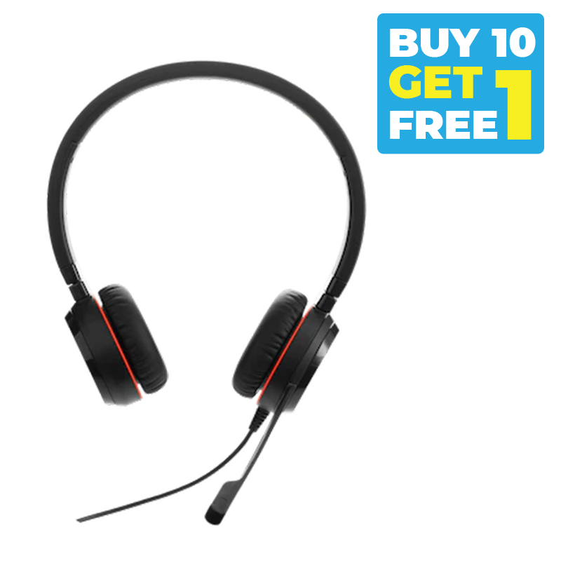 Buy 10 Get 1 Free - Jabra Evolve 20 SE - Corded Headset - Stereo - MS - USB C + A