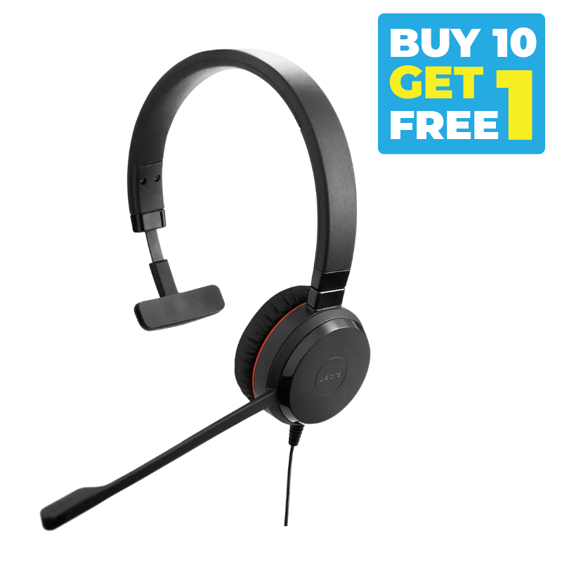 Buy 10 Get 1 Free - Jabra Evolve 30 II - Corded Headset - Mono - MS - 3.5mm - USB C + A