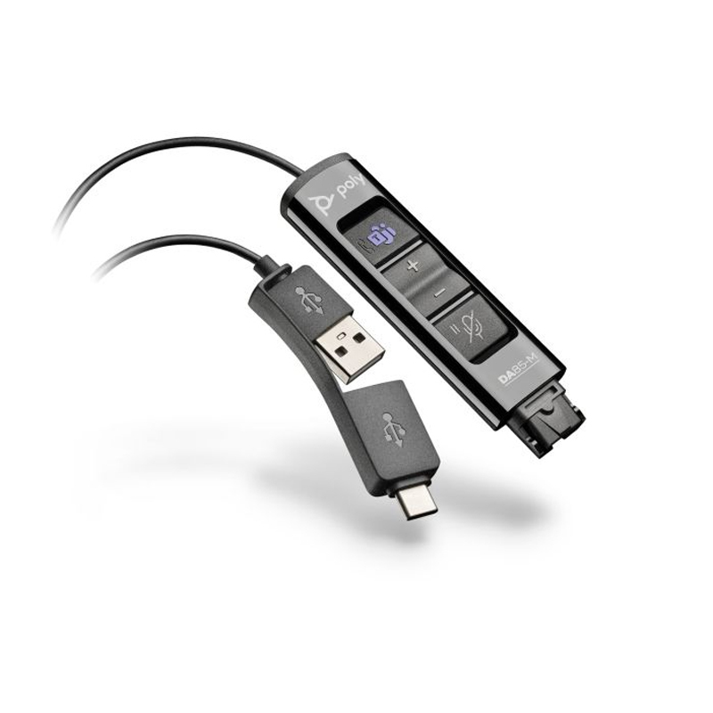 Poly DA85 QD to USB-A & C Smart Digital Adapter Cable with Call Controls