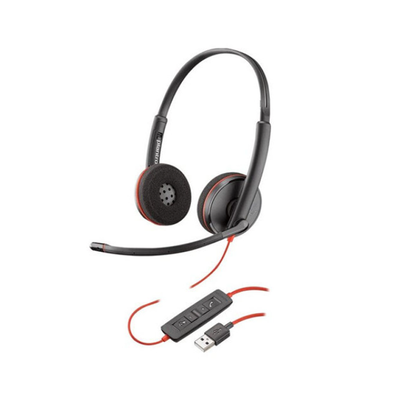 HP Poly Blackwire C3220 Corded Headset - Stereo - UC Certified - with Carry Case