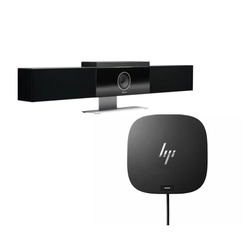 HP POLY BYOD BUNDLE, HP POLY STUDIO USB ALL IN ONE VIDEO BAR+ HP USB-C DOCK G5, MED ROOM