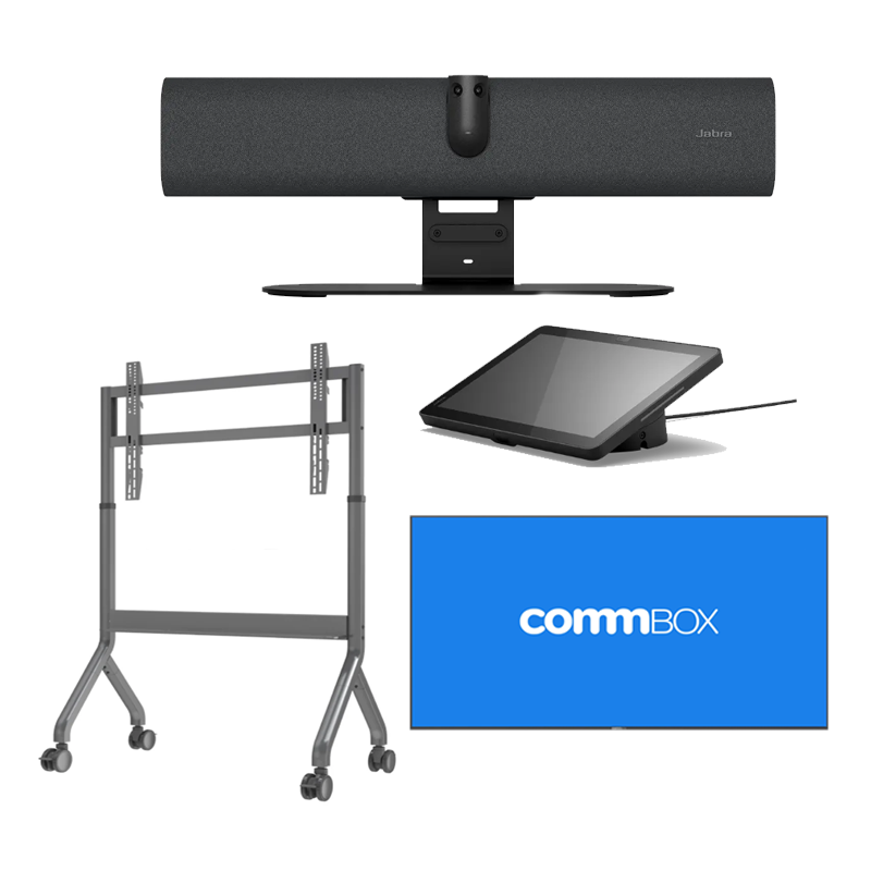 Jabra P40 Android all in one Video Bar+10" Touch Control+Motorised Trolley [4.5m x 4.5m]