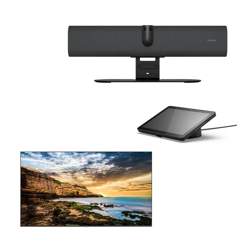 Samsung 65" QET Pro Display+Jabra P40 VBS Conference Kit-small (4.5m x 4.5m)