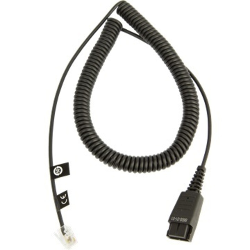 Cord - QD to RJ9, 2m Curly Standard Cord, un-amplified