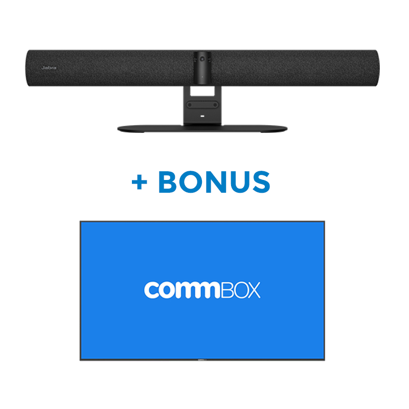 Free CommBox 75" 4k UHD Meeting Room Display w/Jabra P55 Android All in One Video Bar Only