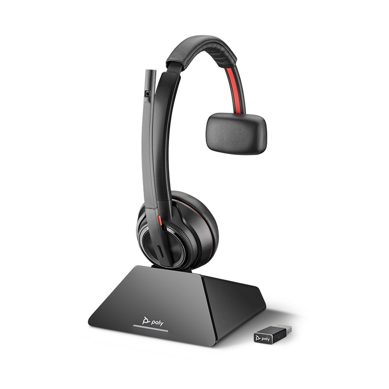 Plantronics Savi S8210-M UC, D200 USB-A, OTH Mono DECT Wireless Headset, PC - SFB Cert