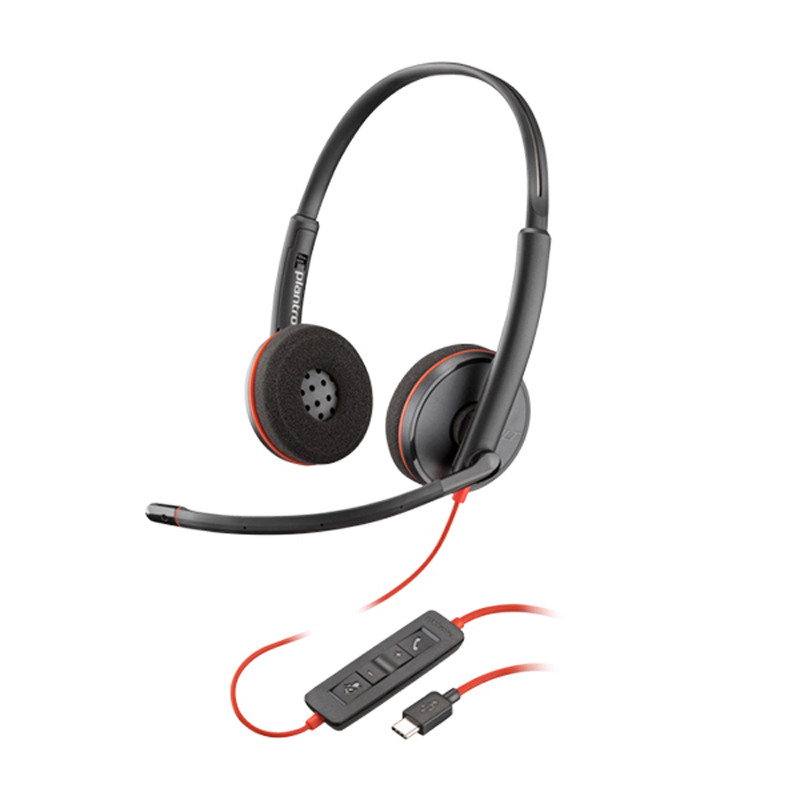 Blackwire C3220 UC Stereo USB-C Headset +USB-C/A Adapter (Bulk)