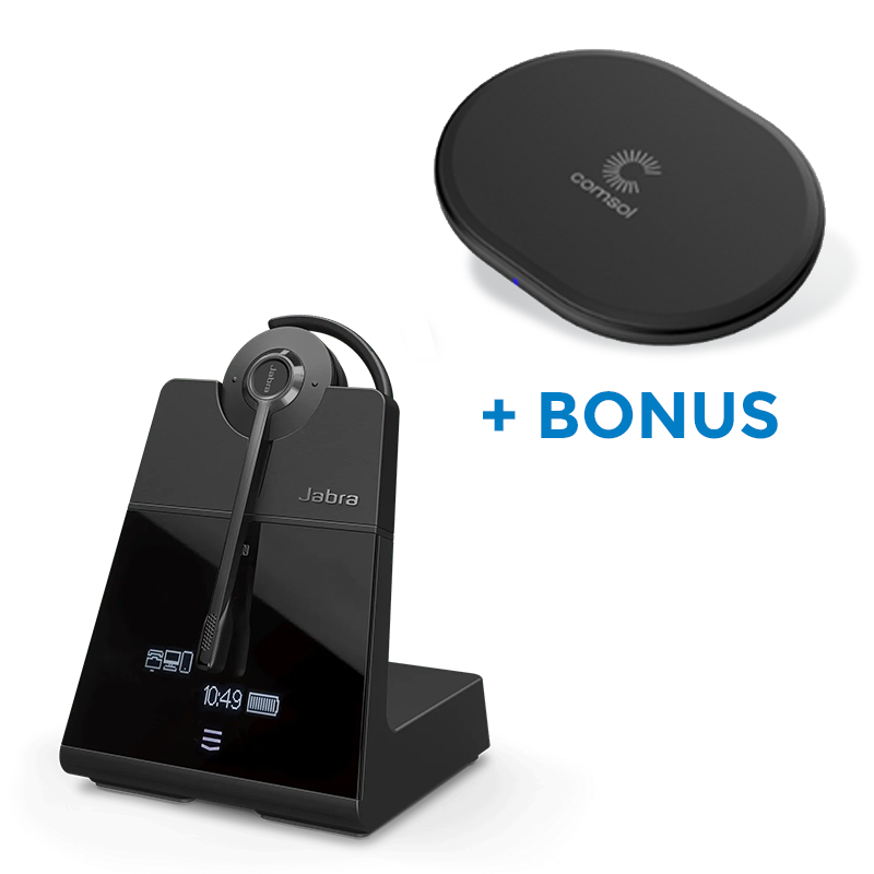 BONUS QI CHARGER WITH JABRA WIRELESS ENGAGE 75 SE CONVERTIBLE MONO DECT HEADSET W/ BASE