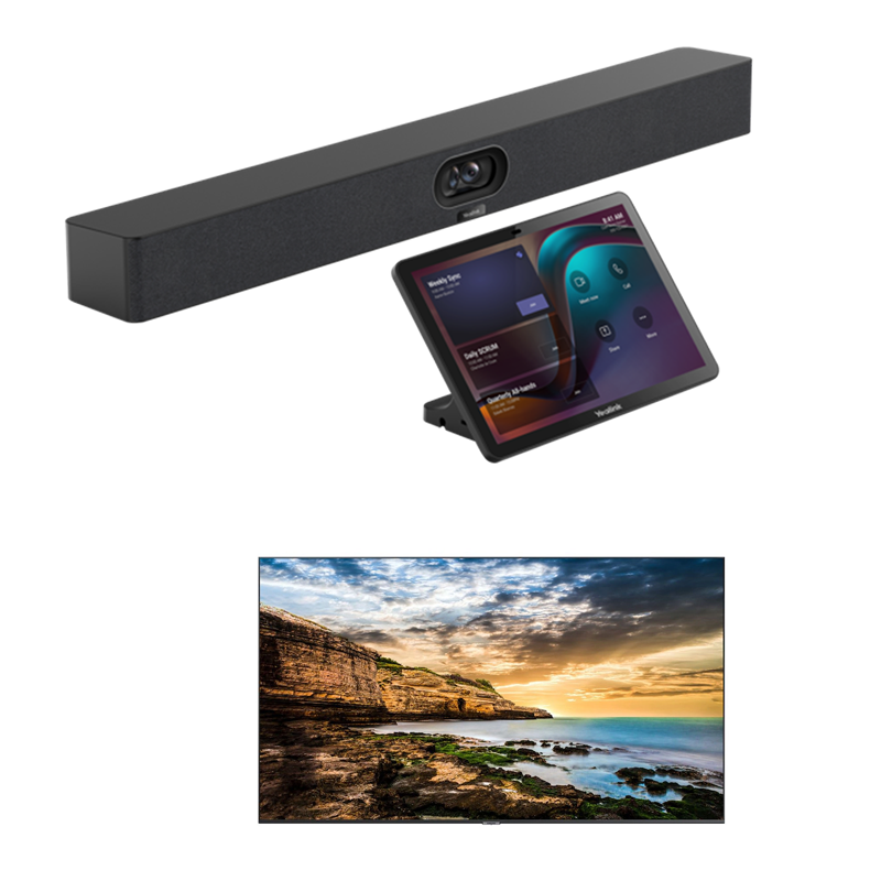 YEALINK (A40-031) ALL IN ONE COLLAB BAR, CTP25 TOUCH PANEL +SAMSUNG QET 55" DISPLAY- SMALL