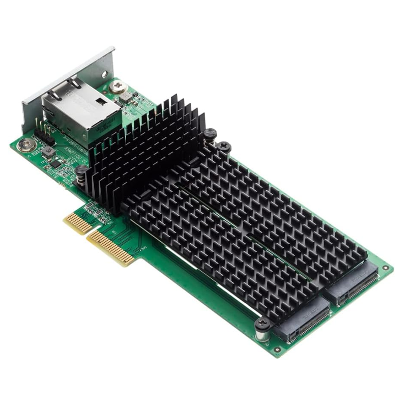 ASUSTOR AS-T10G3 Dual M.2+10GbE Card, DUAL M.2 2280 NVMe , 10GbE(1), M.2 HEATSINK, 2YR