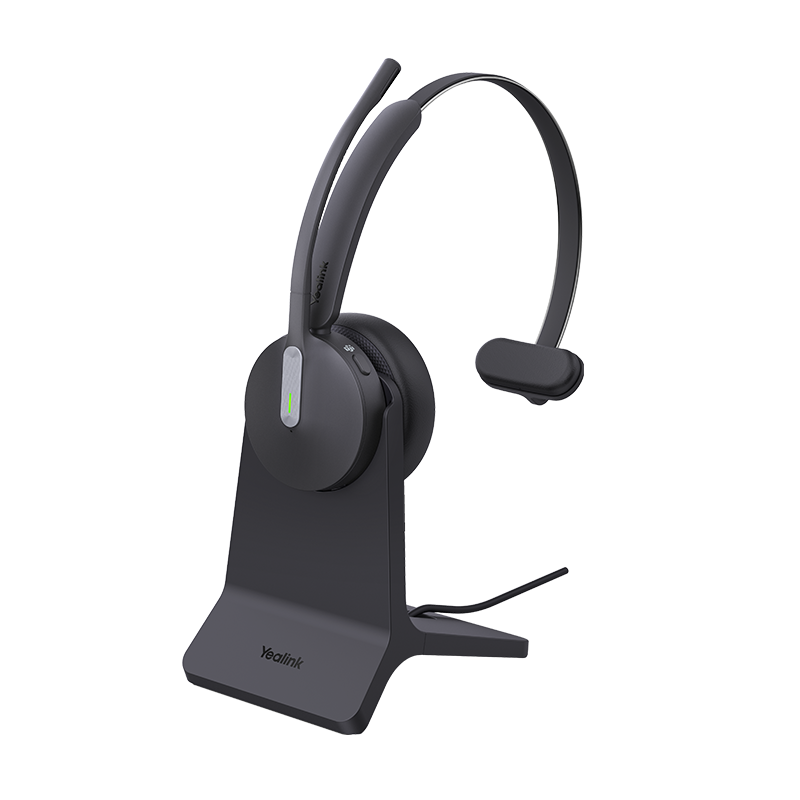 YEALINK WIRELESS (BH70) MS MONO BLUETOOTH HEADSET W/STAND,  BT51, BLACK, C TO A ADAPTER