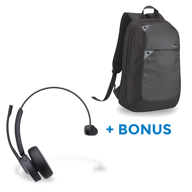 BH70 TEAMS MONO HEADSET USB-C/A BONUS TARGUS LAPTOP BACKPACK