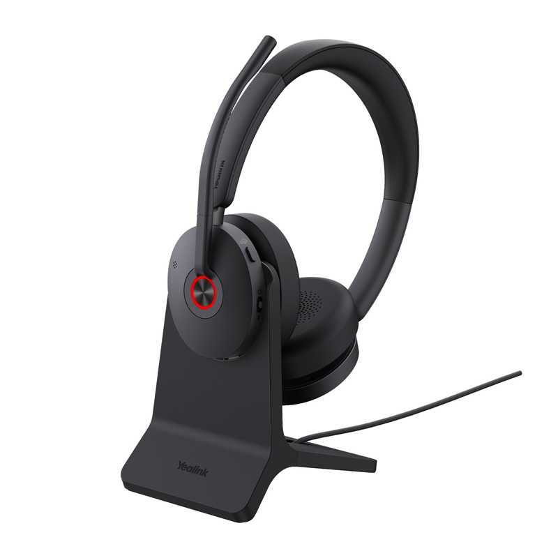 YEALINK WIRELESS (BH74) MS STEREO BT ANC HEADSET, CHARGESTAND, BT51, BLACK, C TO A ADAPTER