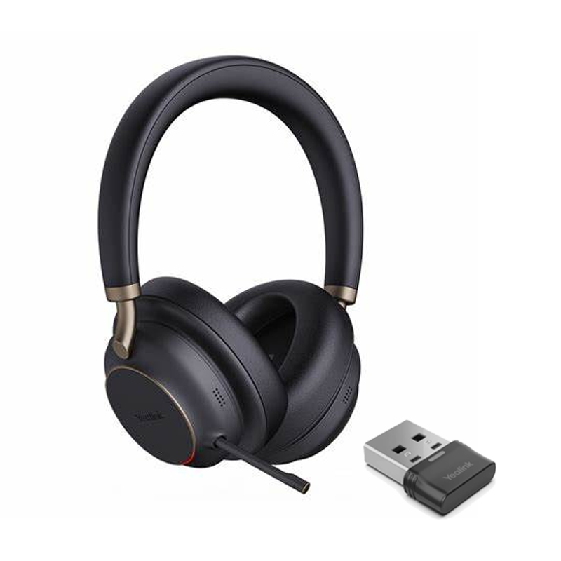 YEALINK WIRELESS (BH76 PLUS) MS ANC STEREO HEADSET + BT51 USB-A DONGLE,BLACK,USB-A