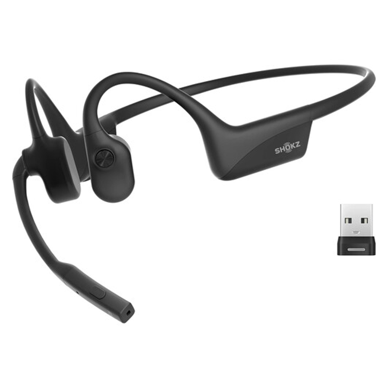 SHOKZ OpenComm 2 UC Stereo Bone Conduction Bluetooth Headset with Wireless USB-A Adapte