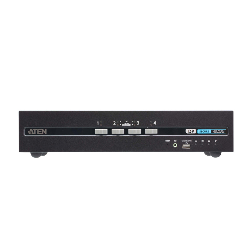 Aten 4-Port USB DisplayPort Dual Display Secure KVM Switch with CAC (PSD PP V4.0 Compliant)