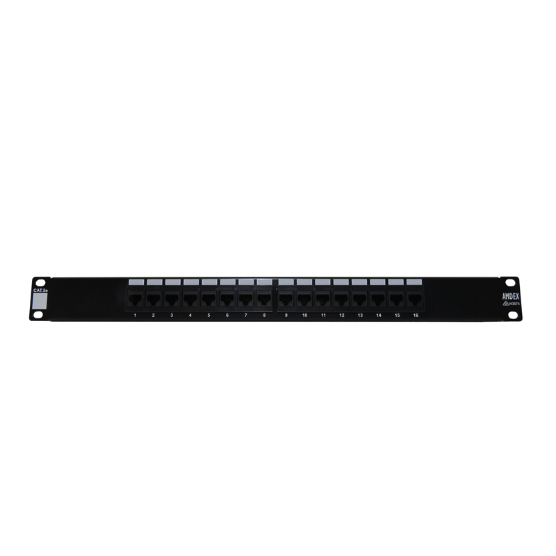 16-Port Cat-5e 19" Patch Panel