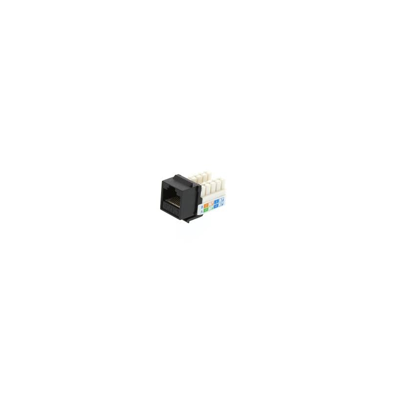 Cat-6 RJ45 Data Jack 90 Degree Keystone (Black)