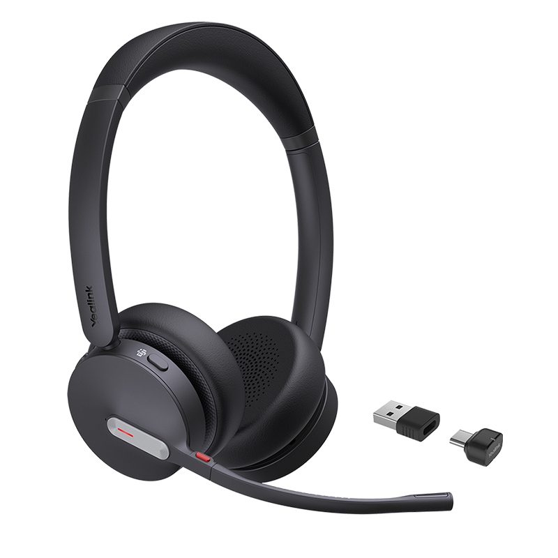 Yealink (BH70) Wireless Headset - Stereo - MS Certified - Bluetooth - BT51 Dongle - Black - USB C + A Adapter