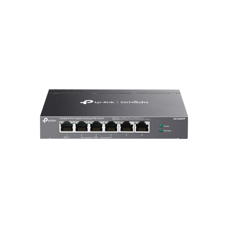 TP-LINK OMADA 6-PORT UNMANAGED GbE SWITCH, POE+(3), POE++(1), 64W, STEEL CASE, 5Y