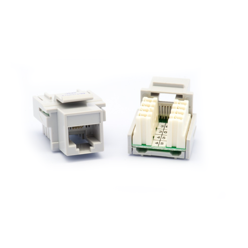 8P4C Voice Jack for Clipsal White Dual Appearance