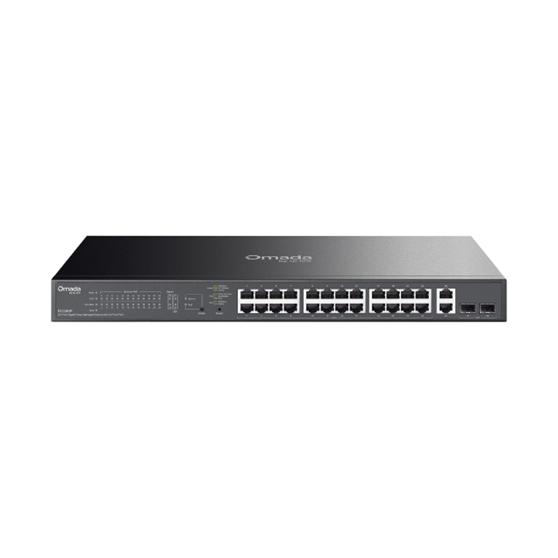 TP-LINK OMADA 28-PORT EASY MANAGED GIGABIT SWITCH, POE+(24), SFP(2), 250W, 5YR