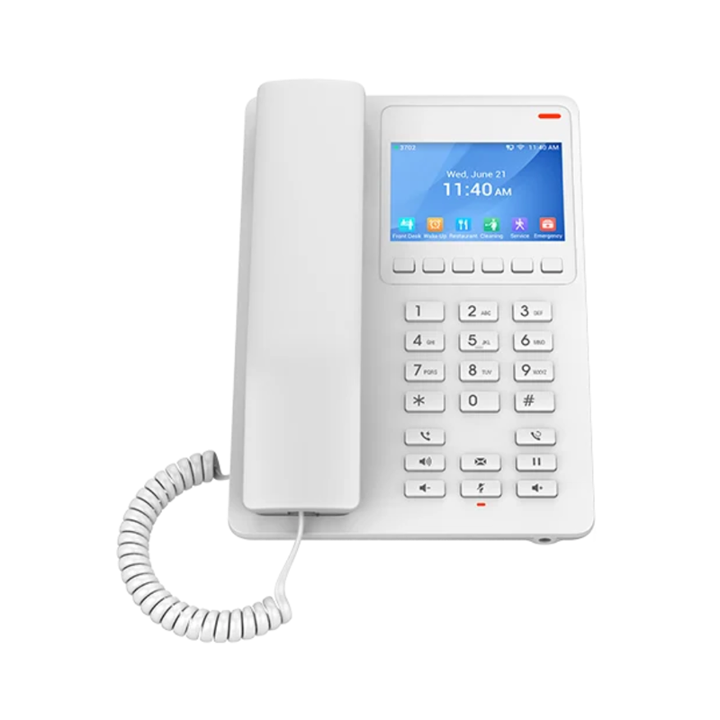Grandstream GHP630W Desktop Hotel Phone 3.5 Color LCD POE Dual-band WIFI 6 White