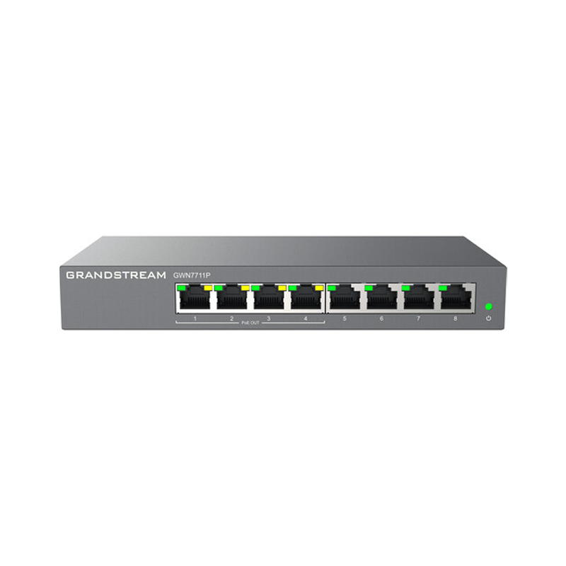 Grandstream GWN7711P Layer 2-LITE Managed Switch 8 X GIGE 4 X POE/POE OR24VDC Output Mode