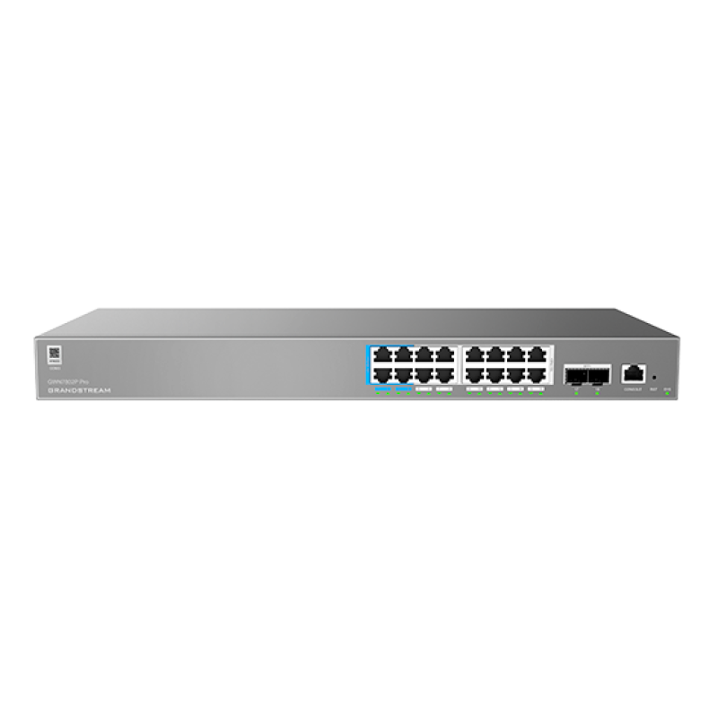 Grandstream GWN7802PPRO Enterprise Layer 2 Managed POE Network Switch 16 X GIGE 2 X SFP 250 Watt POE