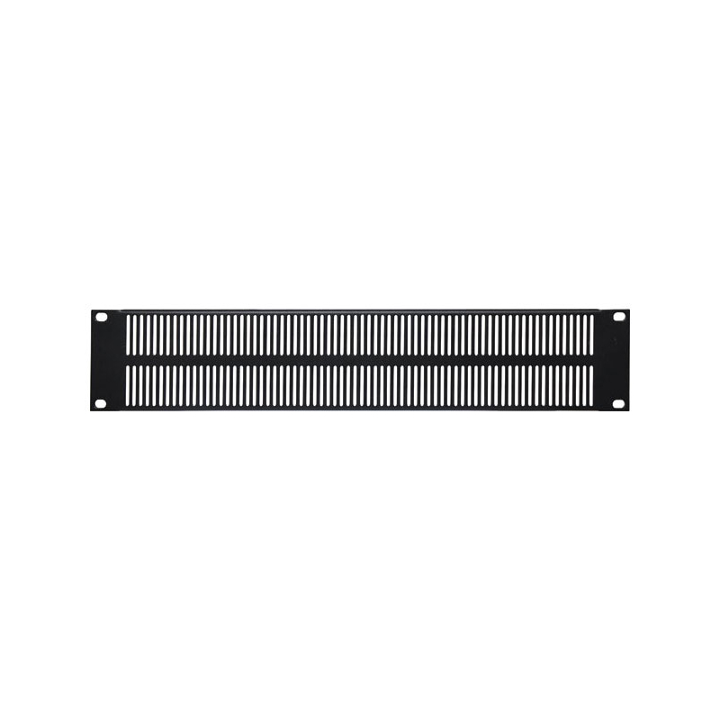 2U / 2RU Vented Black Steel 19" Rack Blanking Panel