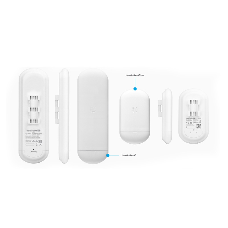 Nanostation 5GHz 802.11ac MIMO antenna, WiFi Wireless Outdoor CPE, 10+ km (POE injector not included)