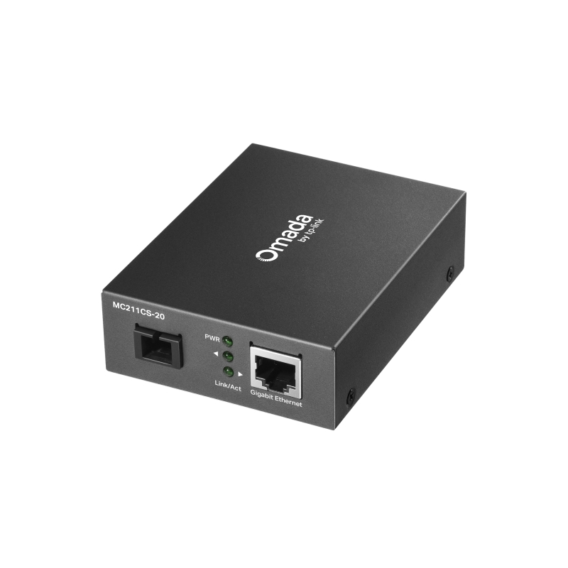TP-LINK OMADA WDM MEDIA CONVERTER,GE RJ45, SINGLE MODE, 1550nm TX/1310nm RX, 20KM, 3YR