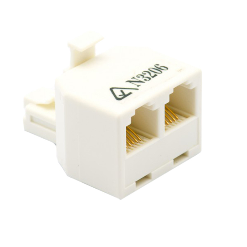 Modular Adaptor 8P8C RJ45 to 2 RJ45 Sockets