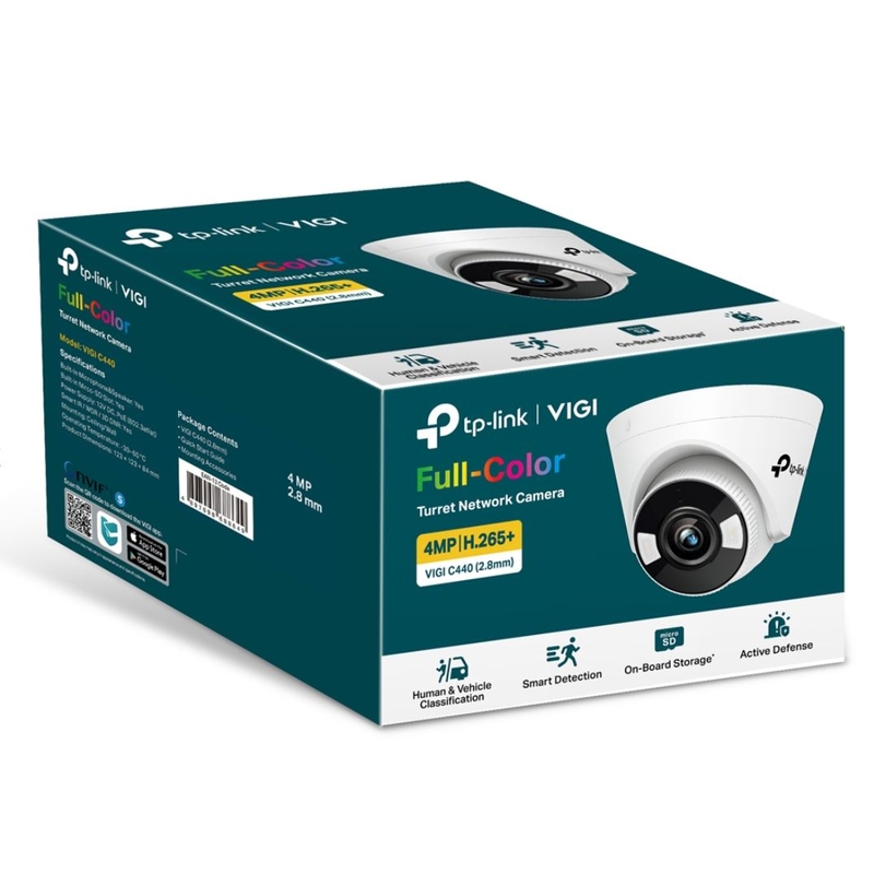 TP-Link VIGI 5MP C450(2.8mm) Full-Colour Turret Network Camera 2.8mm Lens, Smart Detection