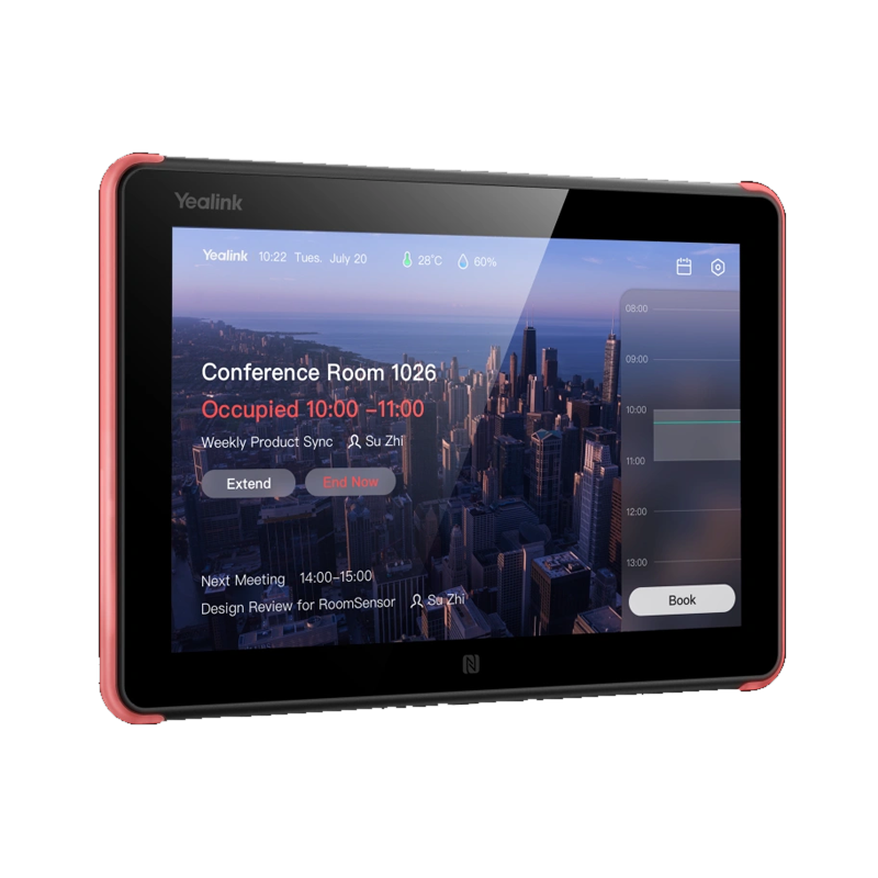 YEALINK (ROOMPANEL) ANDROID BASED 8" ROOM SCHEDULING PANEL, UNIVERSAL, POE/WIFI, W/MOUNT