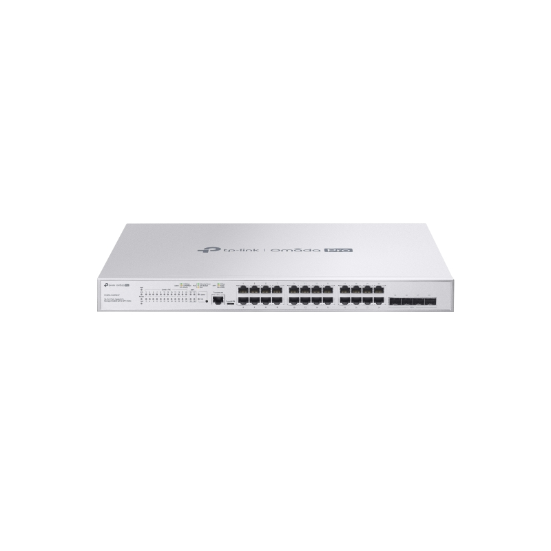 TP-LINK OMADA PRO 24-PORT MANAGED 10G L2+ SWITCH, POE+(24), 10G SFP+(4), 384W, 1U, 5YR