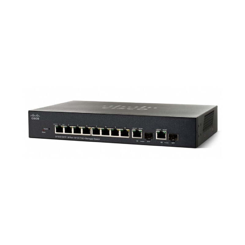 Cisco SF302-08P 8 port 10/100 managed PoE switch - used
