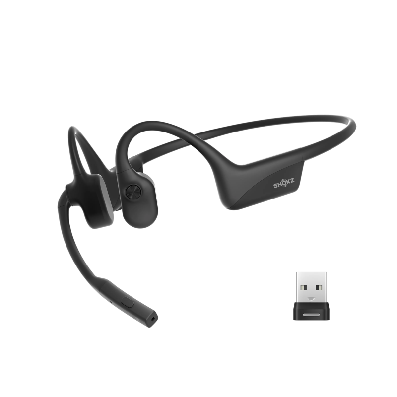 SHOKZ OpenComm 2 UC Stereo Bone Conduction Bluetooth Headset with Wireless USB-C Adapter, 2025 Upgrade