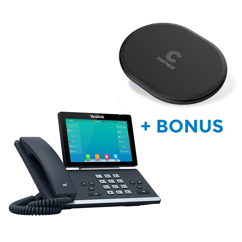 BONUS BLACK COMSOL QI CHARGER W/YEALINK (SIP-T57W) 16 LINE IP PHONE WITH HANDSET