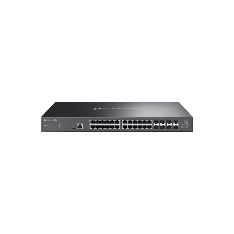 TP-LINK OMADA 24-PORT MANAGED 10G L2+ RACK SWITCH, 10GbE(24), 10G SFP+(8), 5YR