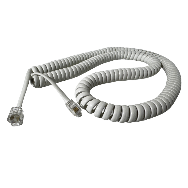 5m White Curly Cord - Generic